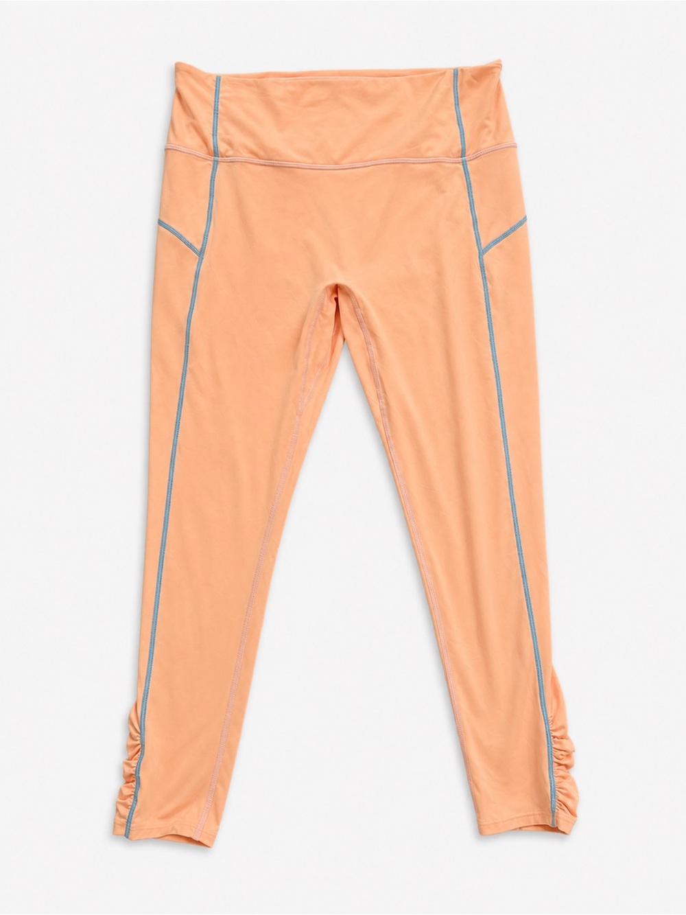 Free People Movement Orange Sherbet Cropped Leggings Gray Stitch Yoga Pants L
